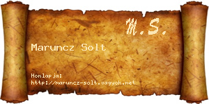 Maruncz Solt névjegykártya